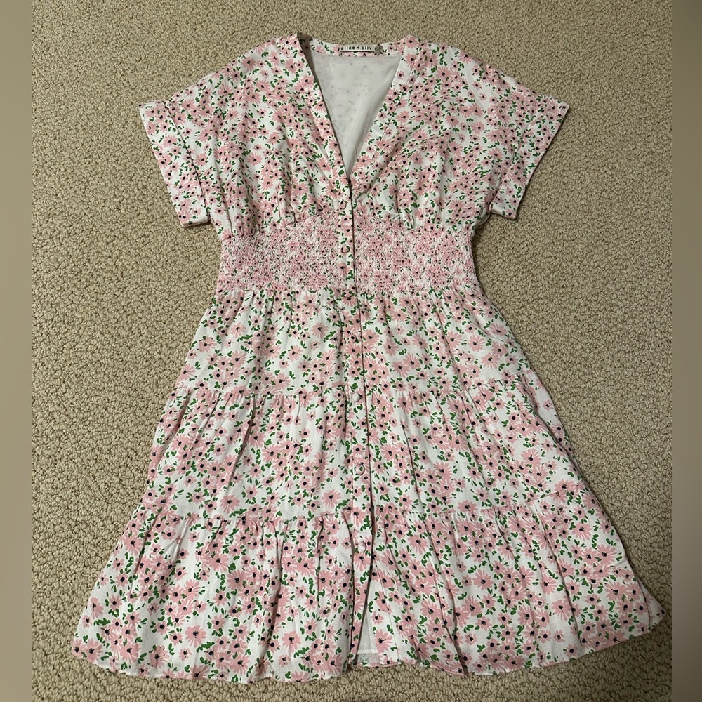 Alice and Olivia Pink Short Sleeve Dress